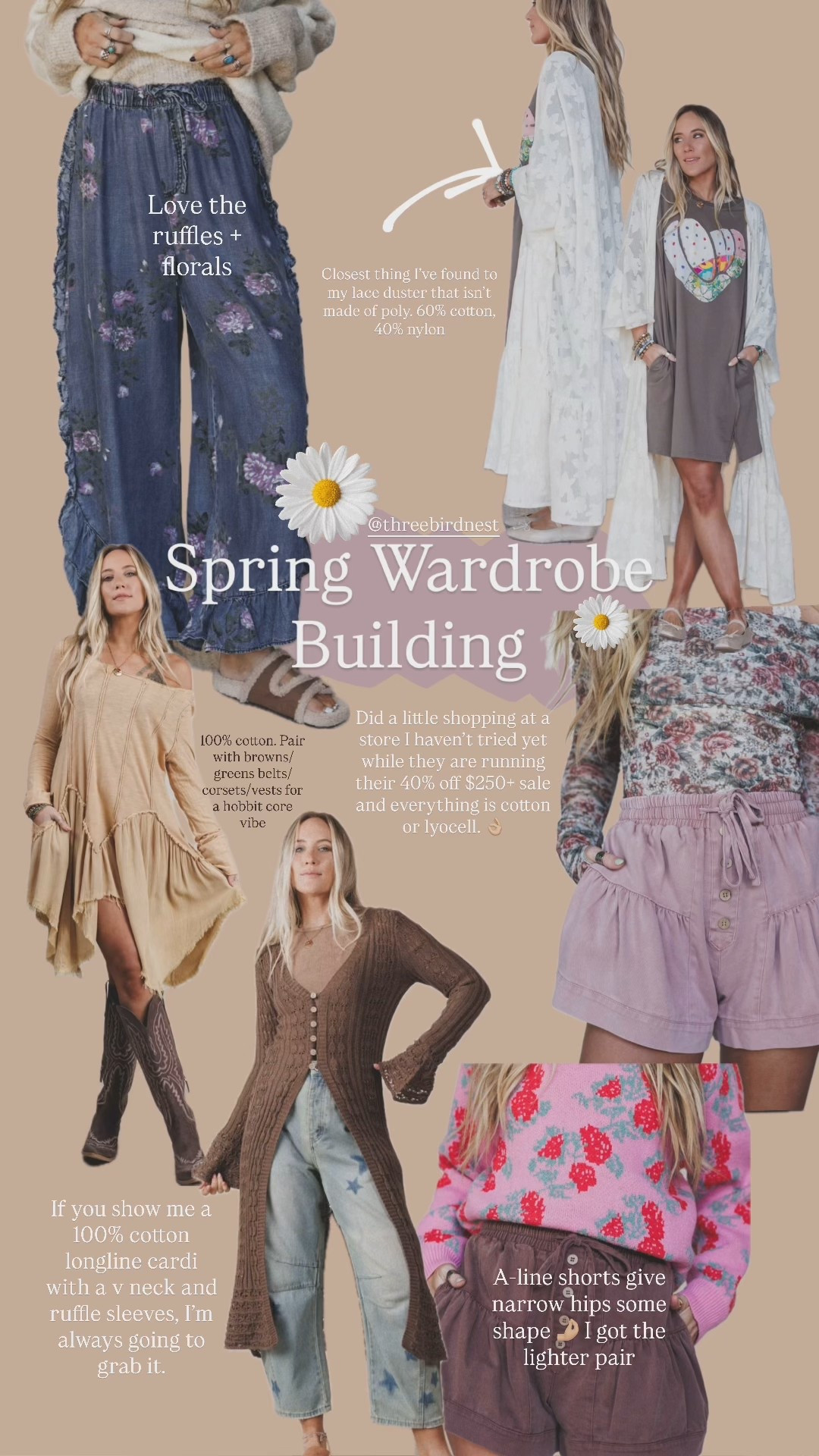 Whimsical spring wardrobe must haves. 🌸 they are currently running a 40% off purchase of $250+ promo! I got the jeans, shorts and long cardi for $100 off 🙌🏼

#LTKSeasonal #LTKootd