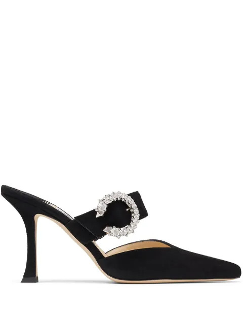 Jimmy Choo Marta 90mm crystal-buckle Mules - Farfetch | Farfetch Global
