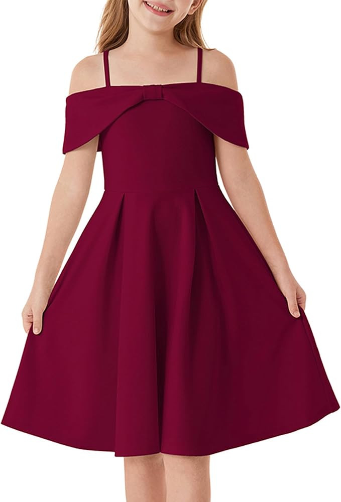 GRACE KARIN Girls Elegant Dress Off Shoulder A-Line Casual Party Dresses for 6-14 Years | Amazon (US)