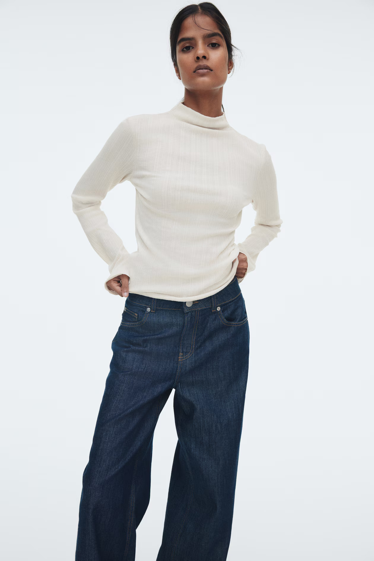 Ribbed Mock Turtleneck Top | H&M (US + CA)