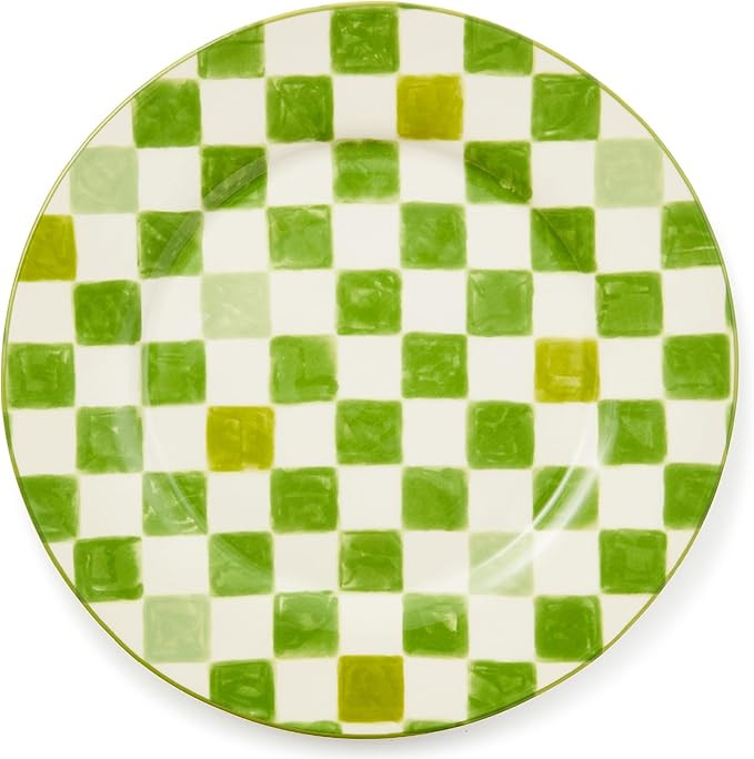 MACKENZIE-CHILDS Round Platter, Dishwasher-Safe and Microwave-Safe Stoneware Serving Platter, Gre... | Amazon (US)