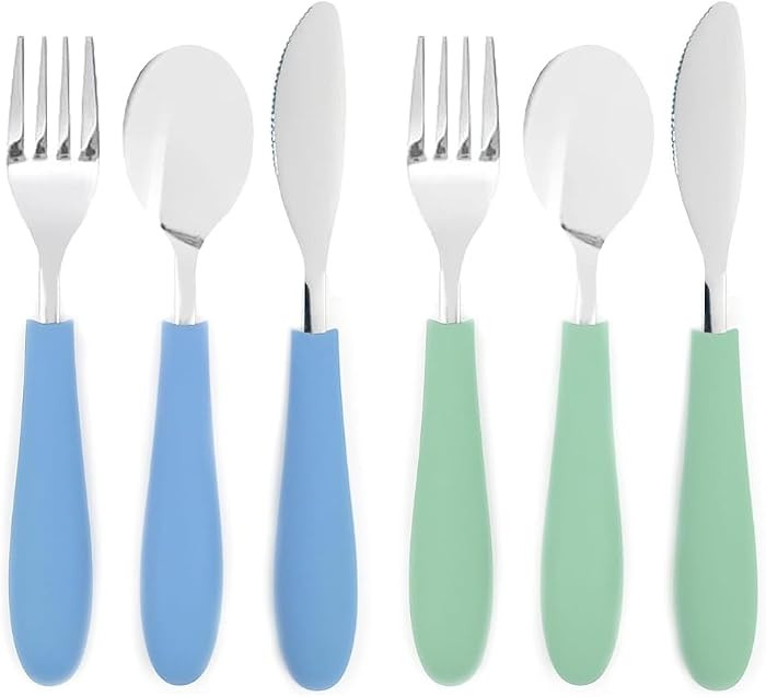 Elk and Friends Kids/Toddler Silverware with Silicone Handles | 6pcs | Amazon (US)