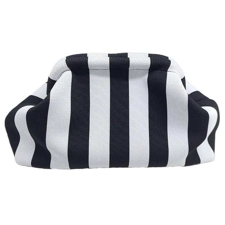 Yucurem Women Knitted Clutch Purse Small Stripe Purse Woven Bag (Black White Pinstripe) Clutch ba... | Walmart (US)