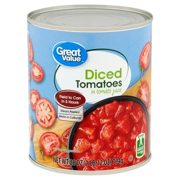 Great Value Diced Tomatoes in Tomato Juice, 28 Oz - Walmart.com | Walmart (US)