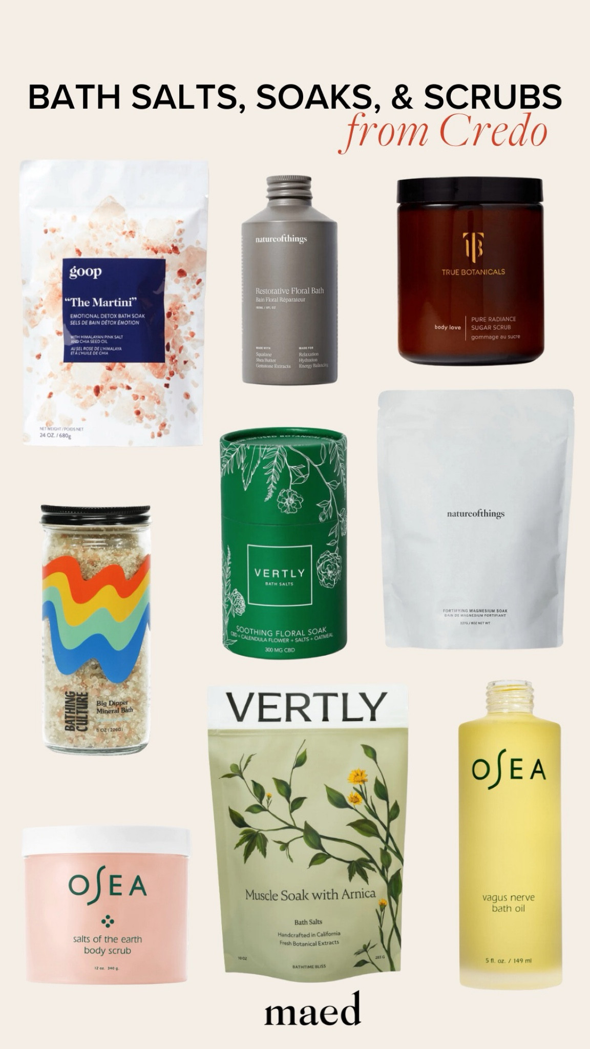 Bath salts, scrubs, soaks, clean beauty, clean bath products, clean beauty finds 

#LTKbeauty #LTKfindsunder50 #LTKhome