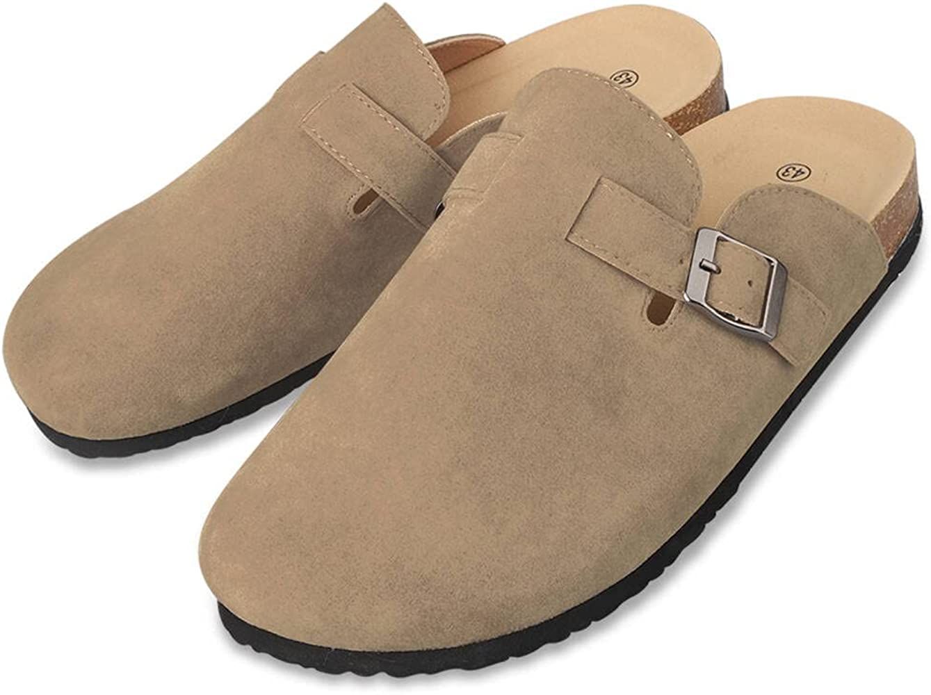 Boston Suede Clogs for Women Men Dupes Unisex Arizona Delano Slip-on Potato Shoes Footbed Cork Cl... | Amazon (US)