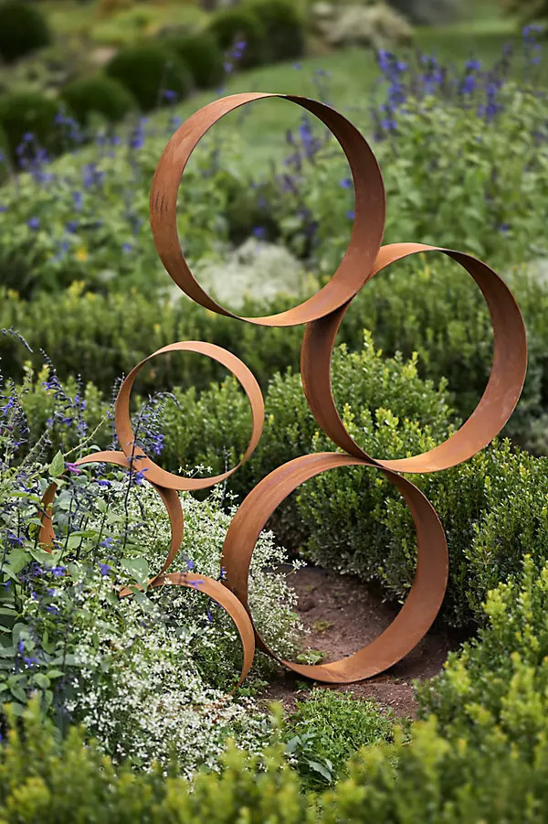 Weathering Steel Rings Garden Structure | Anthropologie (US)