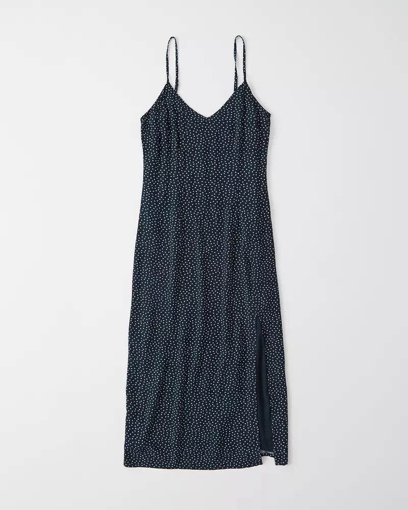 Side-Slit Midi Dress | Abercrombie & Fitch US & UK