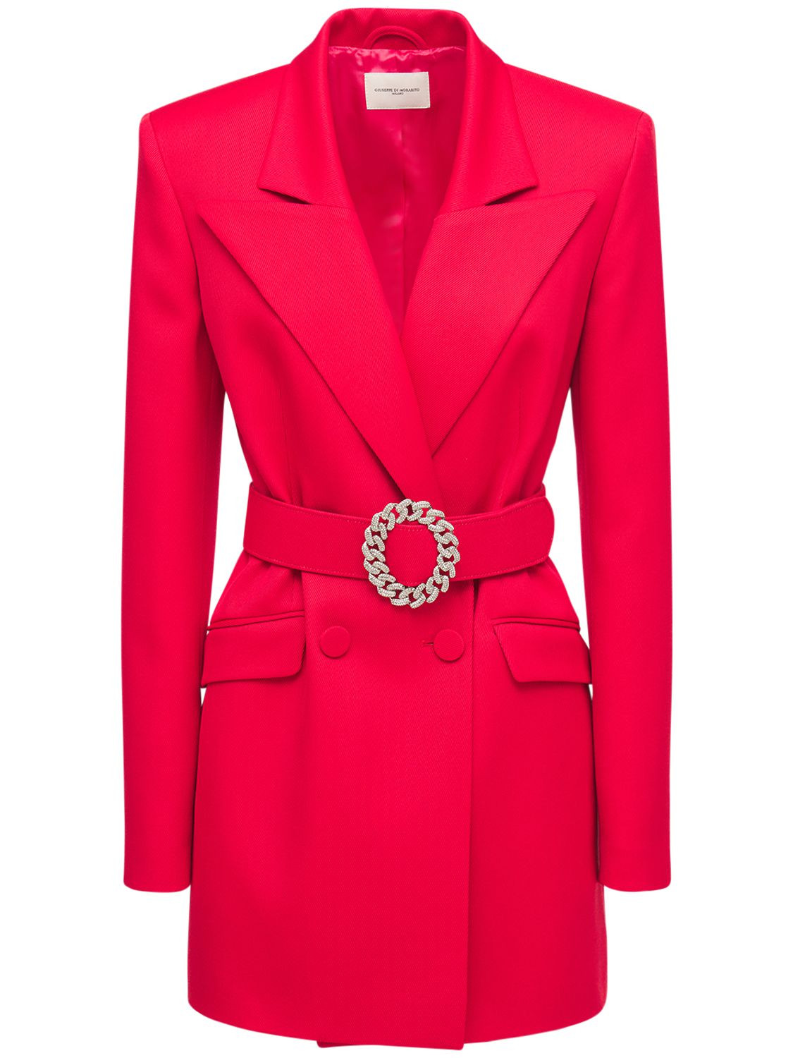 Giuseppe Di Morabito - Wool flannel belted blazer - Red | Luisaviaroma | Luisaviaroma