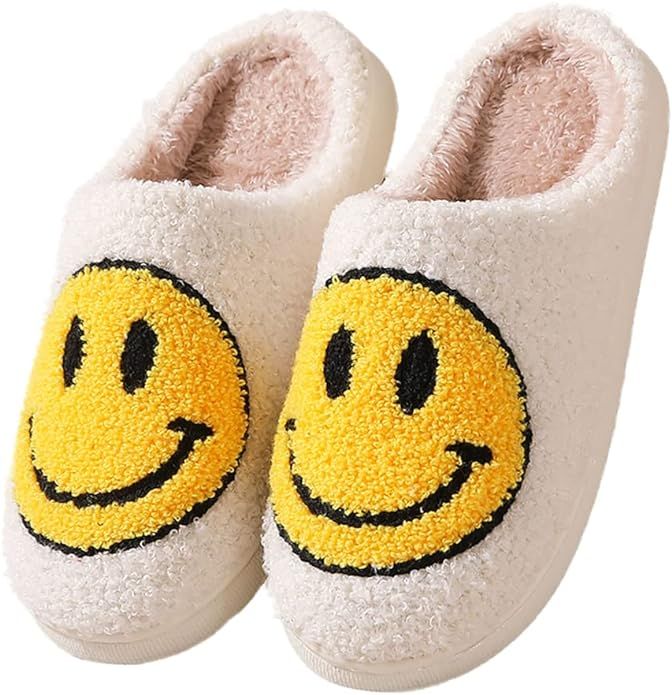 Tofica Smile Face Slippers for Women/Men, Retro Soft Plush House Slippers, Cozy Fuzzy Fluffy Wome... | Amazon (US)