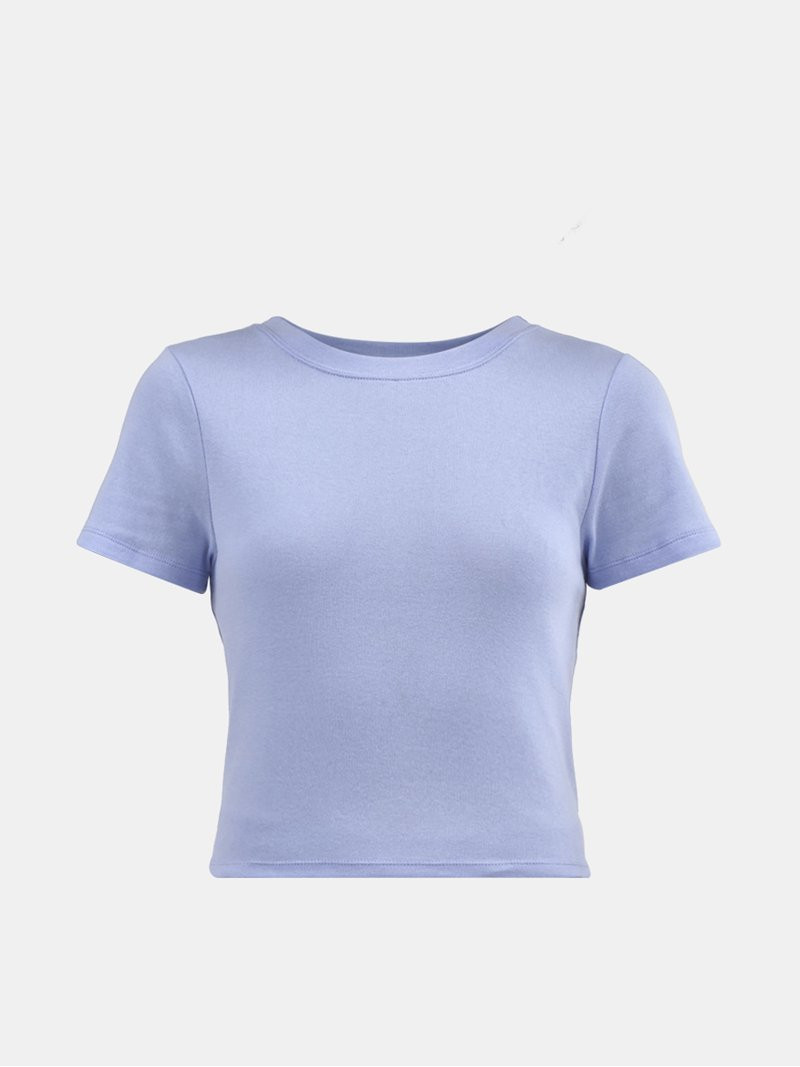 No Boundaries Cropped Cotton Tee, Women's | Walmart (US)