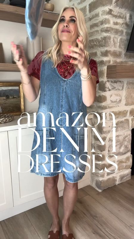 Amazon denim dresses you won’t believe are Amazon. Denim dresses are a great closet staple because you can wear them so many ways. I love this first one, it’s a great look for less for the free people one, the second looks like anthro and would be so cute with sneakers too, and this last one is super stretchy, has functioning buttons and a cute ruffle sleeve. I did a medium in all three!
.
#fyp #reelitfeelit #amazon #affordablefashion #affordable #spring #summer #fashion #style #looks #grwm 

#LTKsalealert #LTKfindsunder50 #LTKstyletip