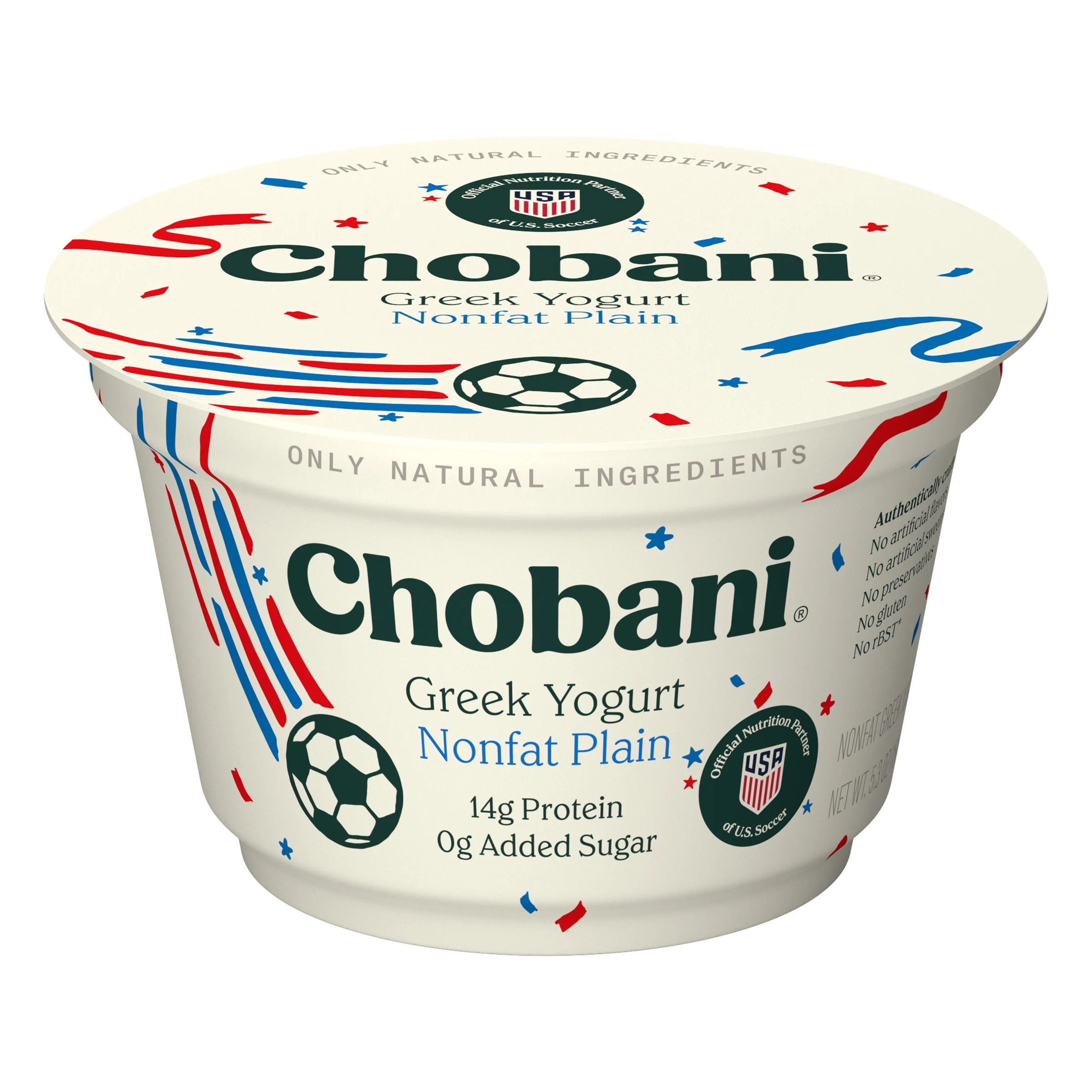 Chobani Non-Fat Greek Yogurt Plain 5.3 oz Cup - Walmart.com | Walmart (US)