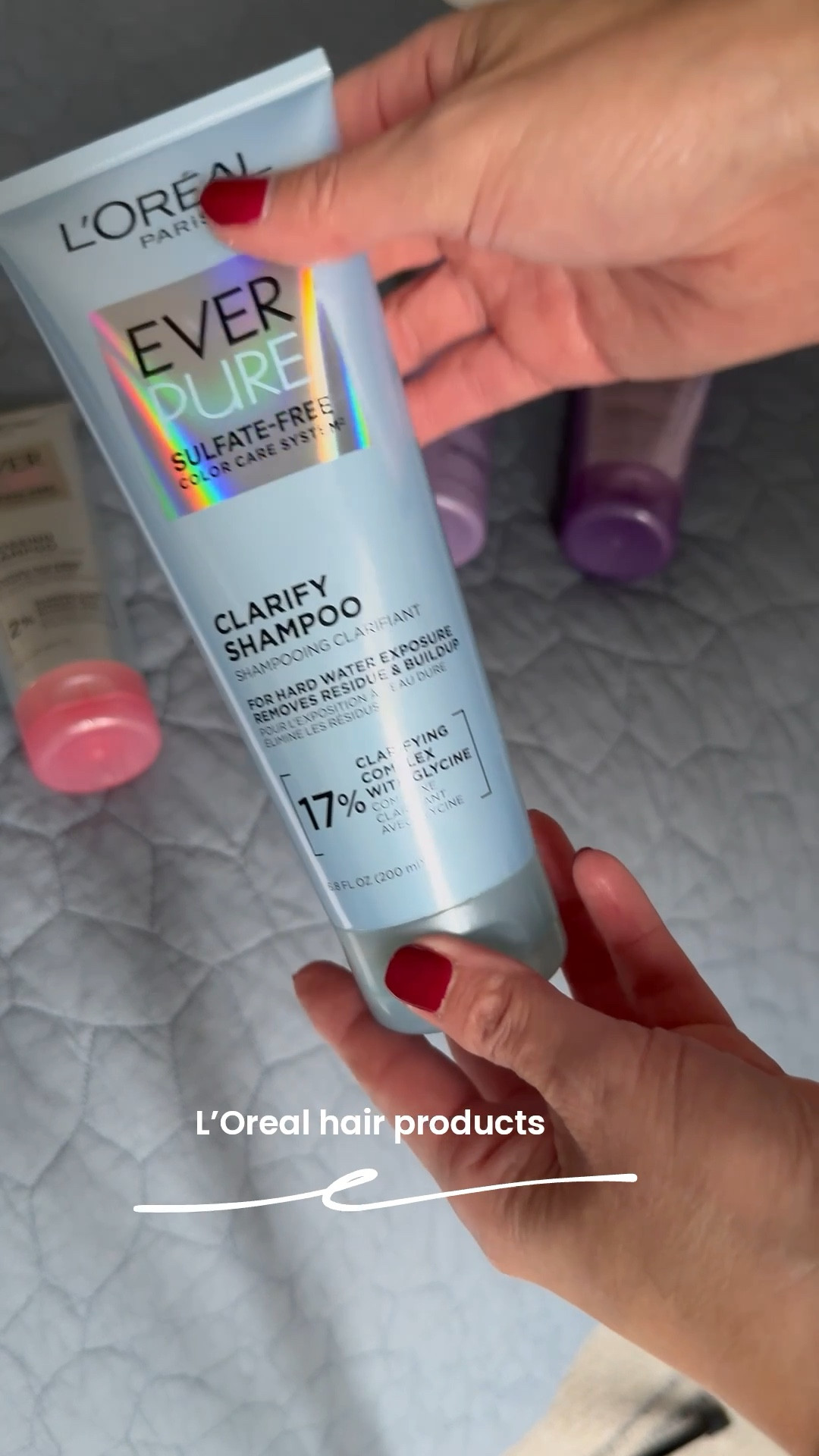 L’Oreal hair products
Affordable hair, shampoo, and conditioner 
Target
Hair care 
Clarifying shampoo 
Glossing shampoo 
Thickening shampoo 

#LTKmorningroutine #LTKselfcare #LTKOver40