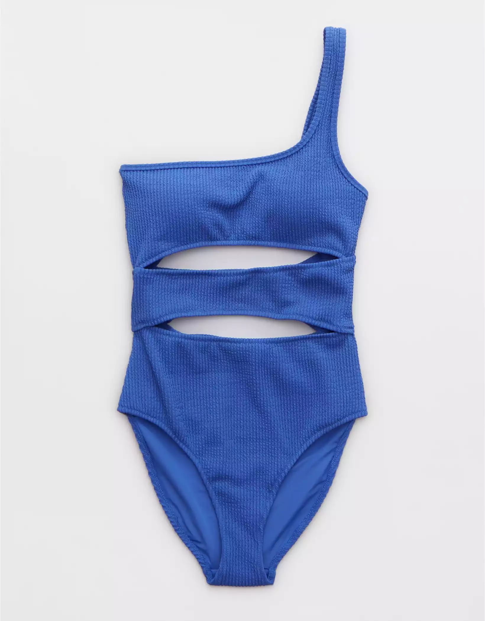 Aerie Crinkle Cut Out One Shoulder One Piece Swimsuit | Aerie