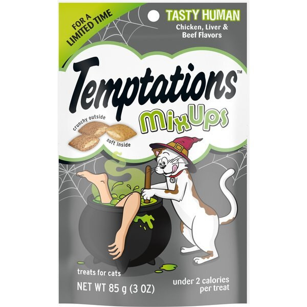 Temptations MixUps Tasty Human, Chicken, Liver & Beef Flavors Soft & Crunchy Cat Treats, 3-oz bag | Chewy