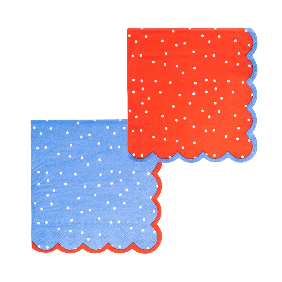 Americana Polka Dot Cocktail Napkin Set | My Mind's Eye