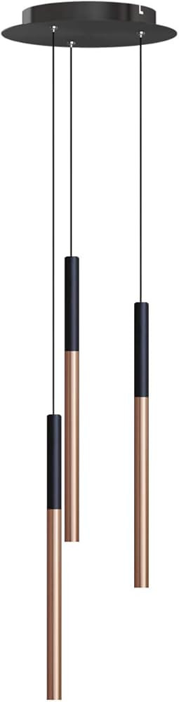ALTAIR 3 Mini Pendant Lighting Black-Copper - LED Hanging Light Fixture for Kitchen Island, Bar, ... | Amazon (US)