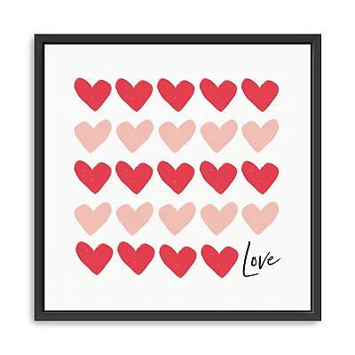 Hearts Freamed Canvas Art Print, Pink/Red, 22L x 1.75W 22H | Kirkland's Home | Kirklands