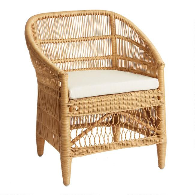 Iman Natural Rattan and Pine Dining Chair with Cushion | World Market