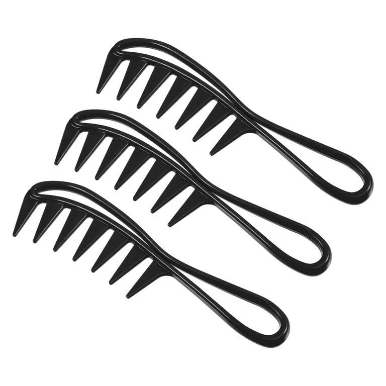 Unique Bargains 3 Pcs Anti Static Hair Comb Wide Tooth for Thick Curly Hair Hair Care Detangling ... | Walmart (US)
