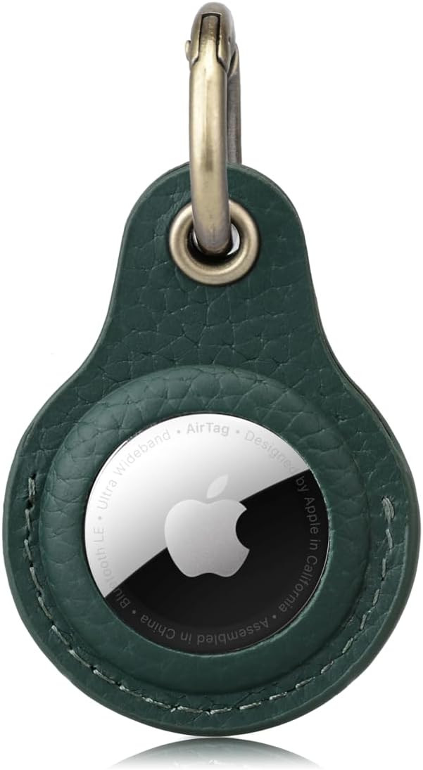 Airtag Keyring Genuine Leather with Brass Key Tags. Apple Airtag Holder Luggage GPS Tracker Dog A... | Amazon (US)