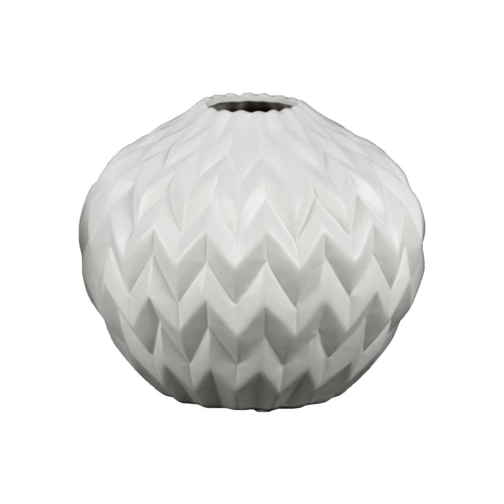 Urban Trends Collection White Matte Finish Ceramic Decorative Vase-21417 - The Home Depot | The Home Depot