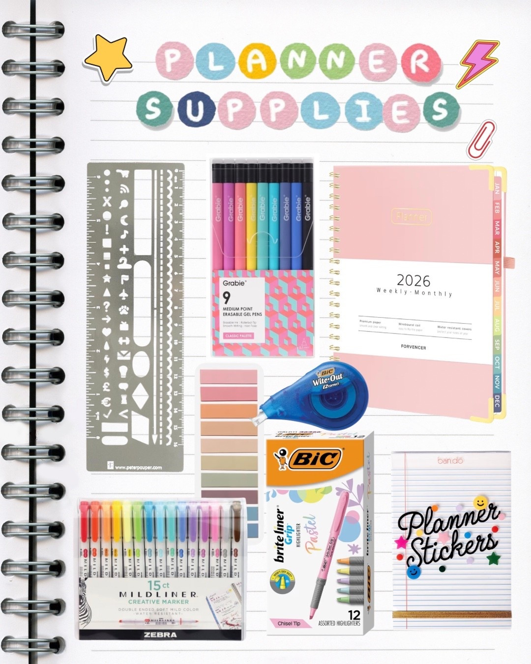 Planner girl essentials 🖊️✨
Sharing my favorite planner supplies to stay organized and make it cute—planners, pens, highlighters, sticky notes, stickers, and all the little extras that make planning feel less overwhelming and more fun. Everything linked to start (or refresh) your system! #planner #crafts #hobbies

#LTKselfcare #LTKmorningroutine #LTKSpringSale