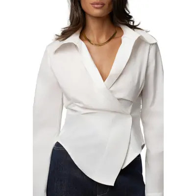 JLUXLABEL Sculpt And Form Blouse in Ivory at Nordstrom, Size Small L | Nordstrom
