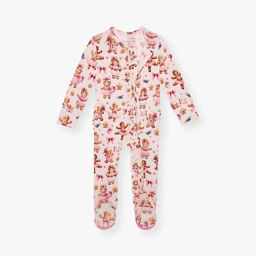 Holiday Pink Baby Girl Sleeper | Ginger Posh | Posh Peanut