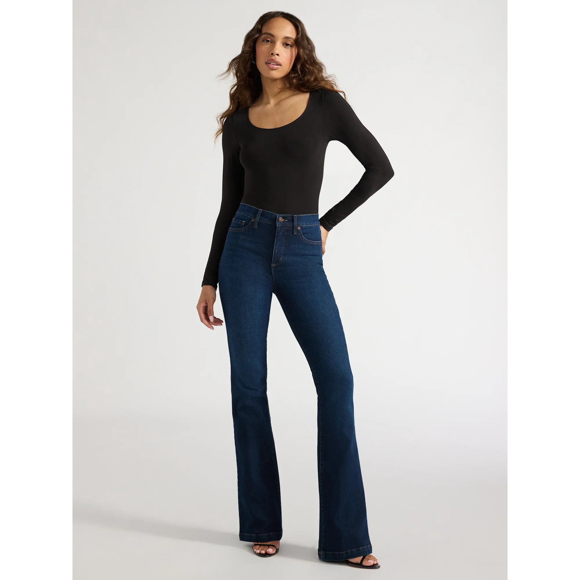 Sofia by Sofia Vergara Women's and Women's Plus Melisa Flare High Rise Jeans, 30.5", 32.5" and 34... | Walmart (US)