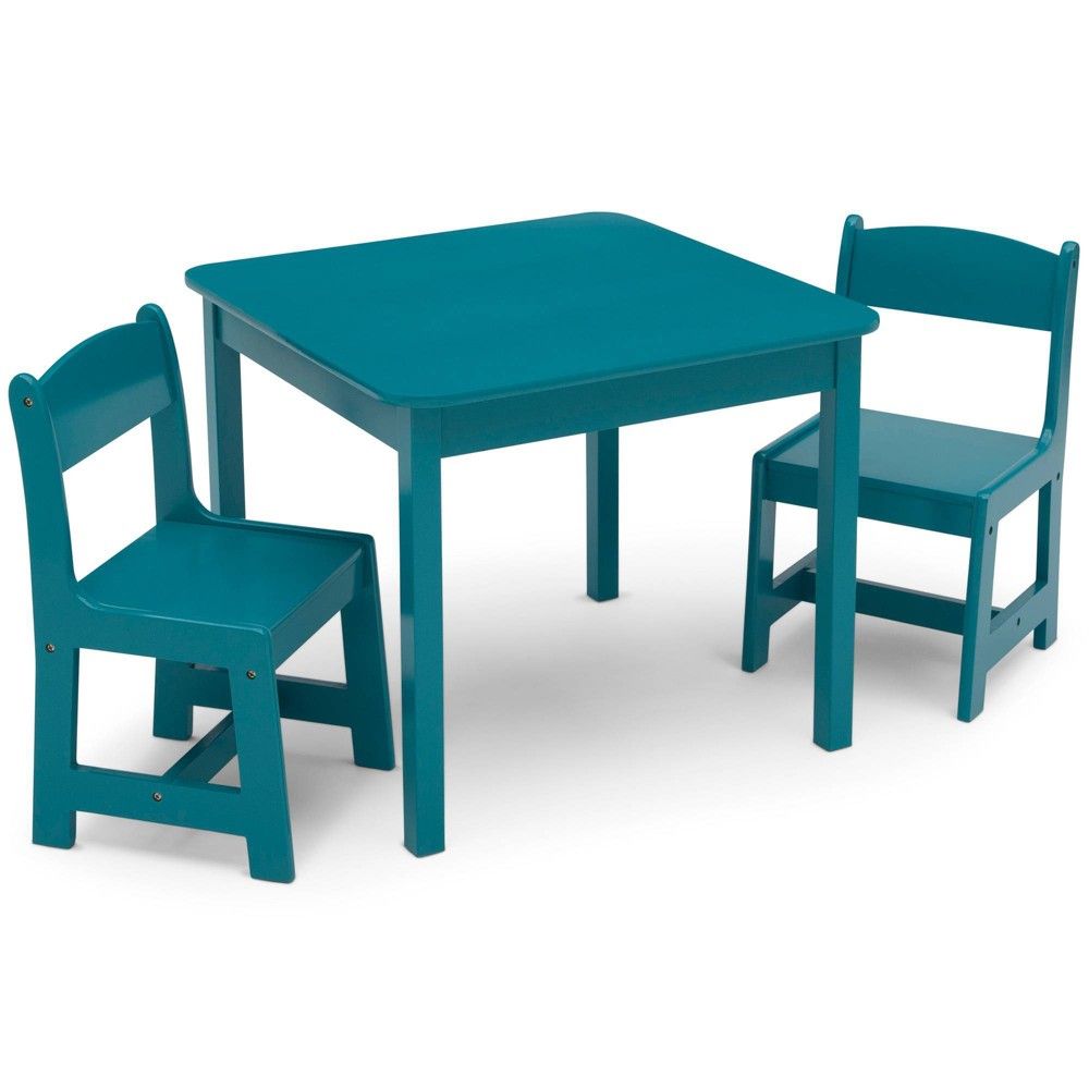 Delta Children MySize Kids' Wood Table and Chair Set 2 Chairs Included - Teal | Target