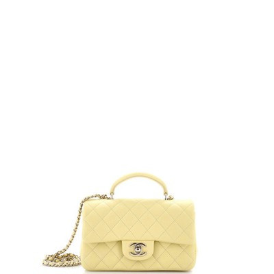 Chanel Classic Single Flap Top Handle Bag Quilted Lambskin Mini | eBay US