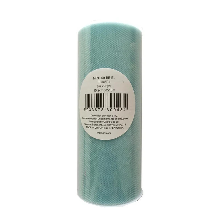 Fuzhou 6" 25Yd Light Blue Matte Tulle Fabric, 100% Polyester by the Bolt. | Walmart (US)