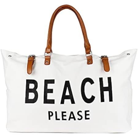 Creative Brands D3713 Hold Everything Tote Bag, 20" x 11", Beach Please Black and White | Amazon (US)