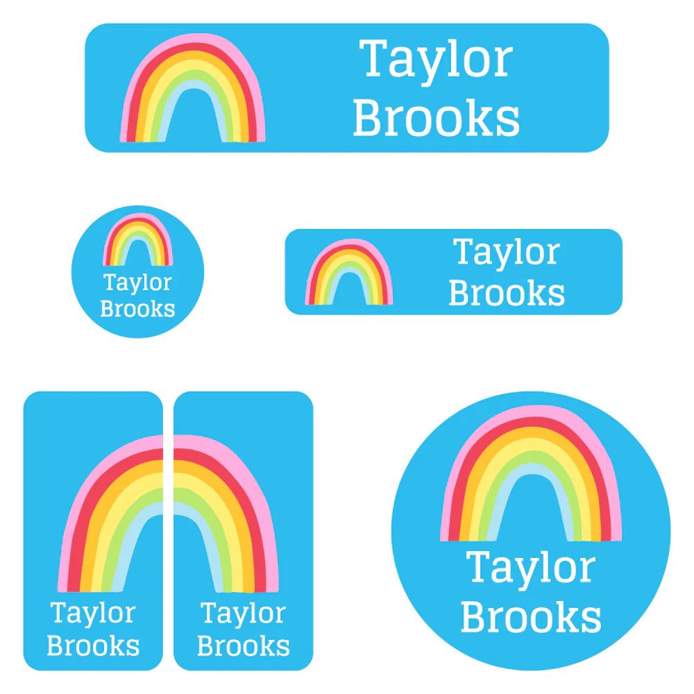 Rainbows Daycare Labels Pack | Name Bubbles