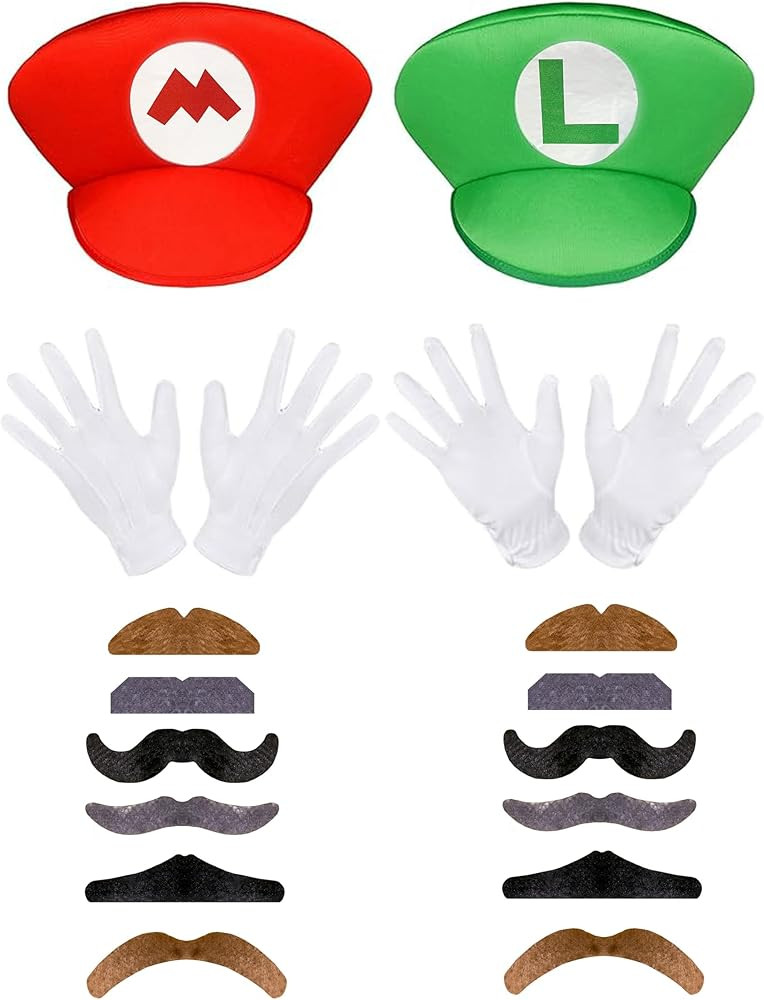 Super Brothers Hat For Adult With Beard And Glove | Amazon (US)