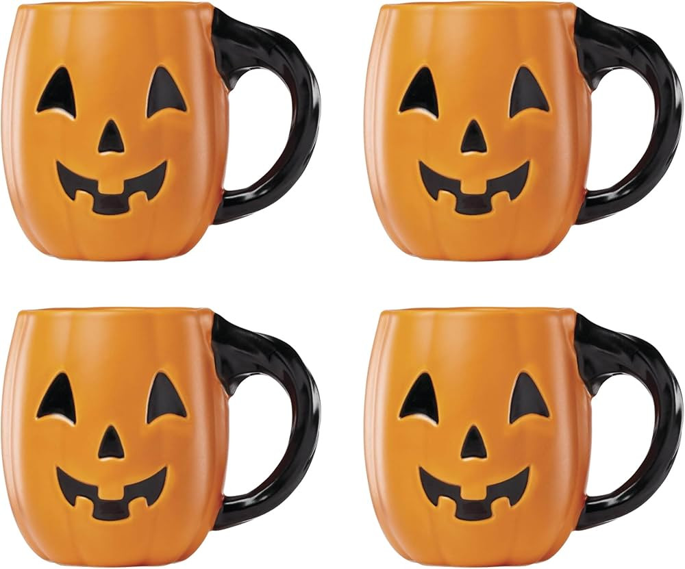Lenox 897476 Vintage Halloween Figural Pumpkin Mugs, Set of 4, Halloween | Amazon (US)