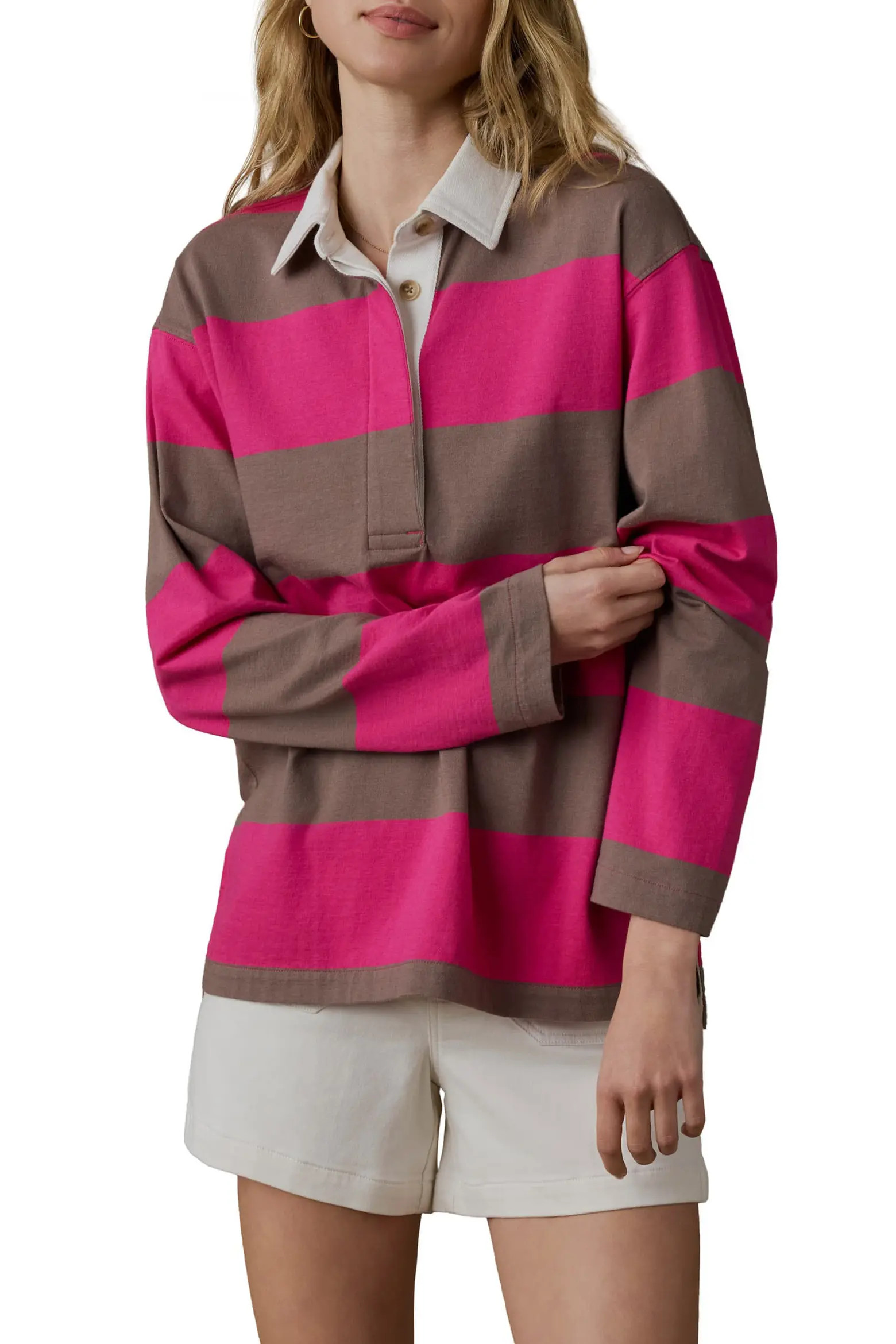 Stripe Organic & Recycled Cotton Jersey Rugby Shirt (Women) | Nordstrom | Nordstrom