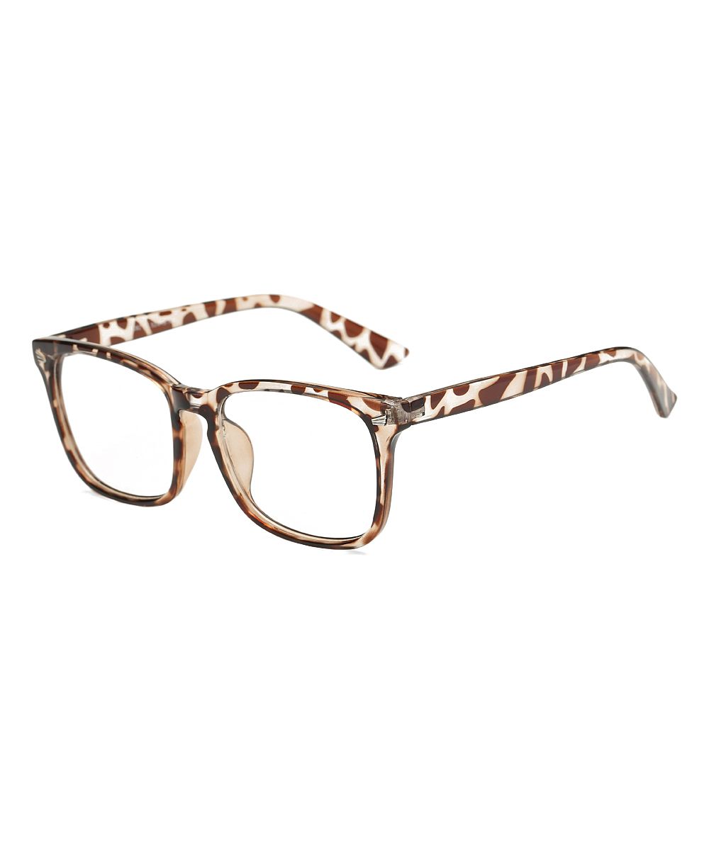 YK Glasses Reading Glasses tortoise - Tortoise Riveted Square Blue Light Glasses - Unisex | Zulily