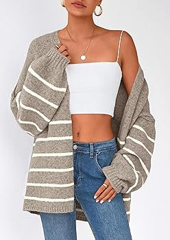 PRETTYGARDEN Womens Oversized Cardigan Sweaters 2025 Fall Long Lantern Sleeve Knit Open Front Lig... | Amazon (US)