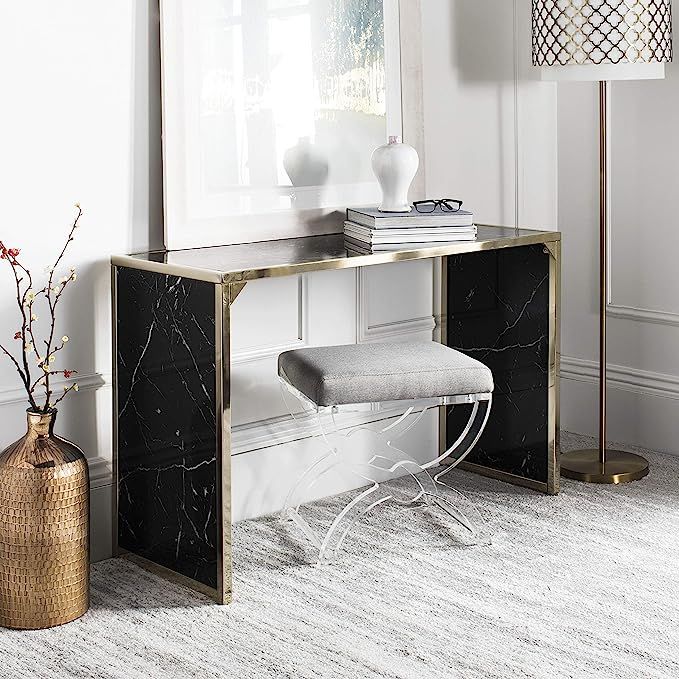 Safavieh Home Kylie Glam Black Marble and Brass Console Table | Amazon (US)