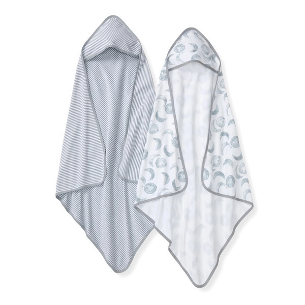 Hello Moon Organic Knit Terry Towels Set of 2 | Burts Bees Baby