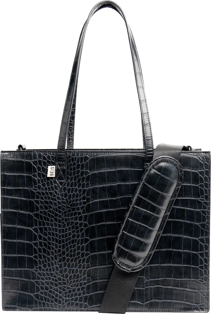 Mini Work Croc Embossed Faux Leather Tote | Nordstrom Rack