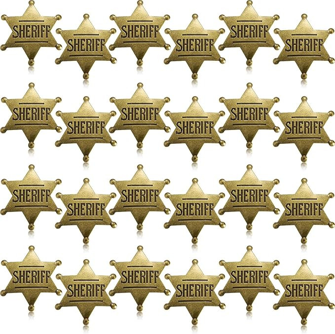 WILLBOND Metal Sheriff Badge Bronze Western Cowboy Badge Deputy Sheriff's Toy Badges for Hallowee... | Amazon (US)