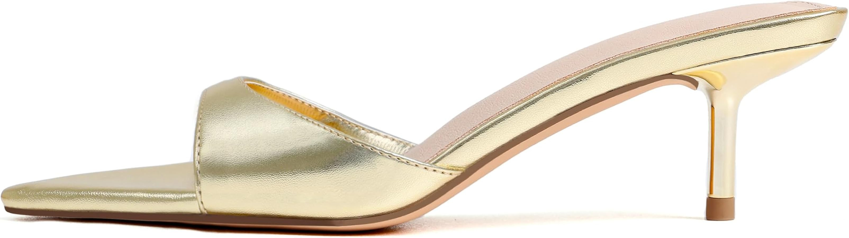 Mattiventon Kitten Heels Mule Heeled Sandals for Women | Amazon (US)
