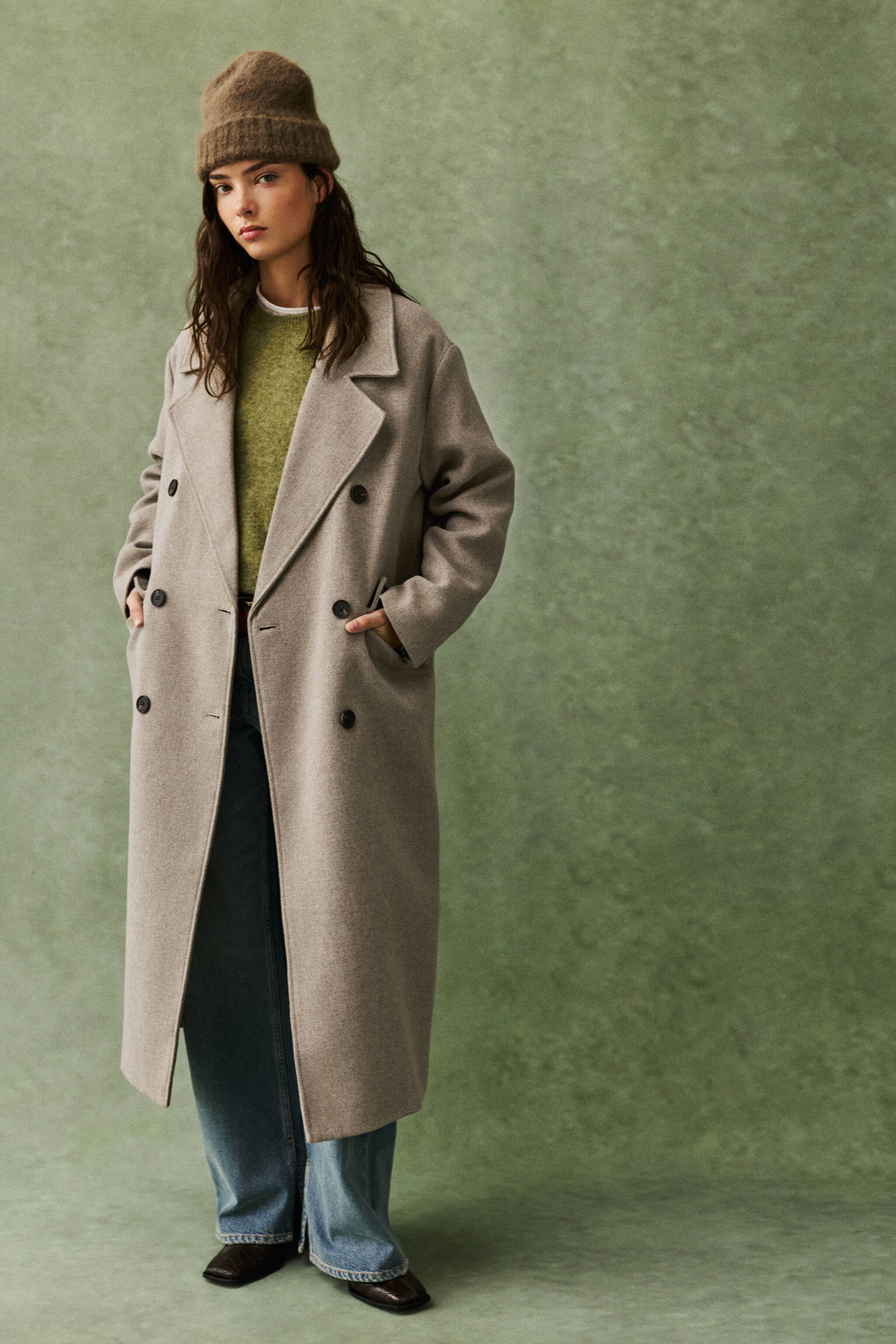 Long felt texture coat - pull&bear | PULL and BEAR UK