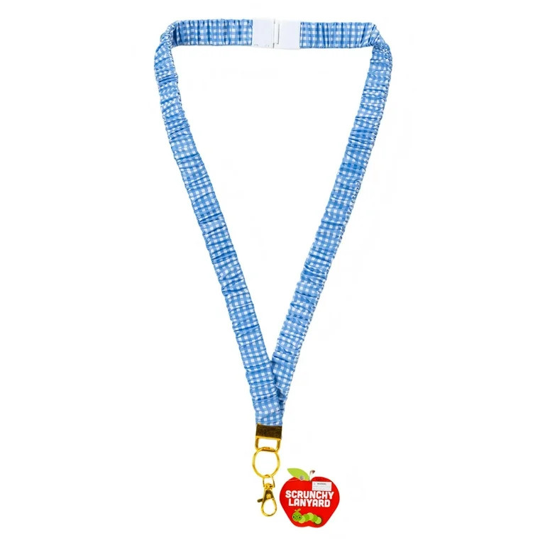 Blue Gingham Scrunchy Lanyard, Elastic ID Badge Holder, Blue Pattern, 19.6 x 0.86 x 0.2 in | Walmart (US)