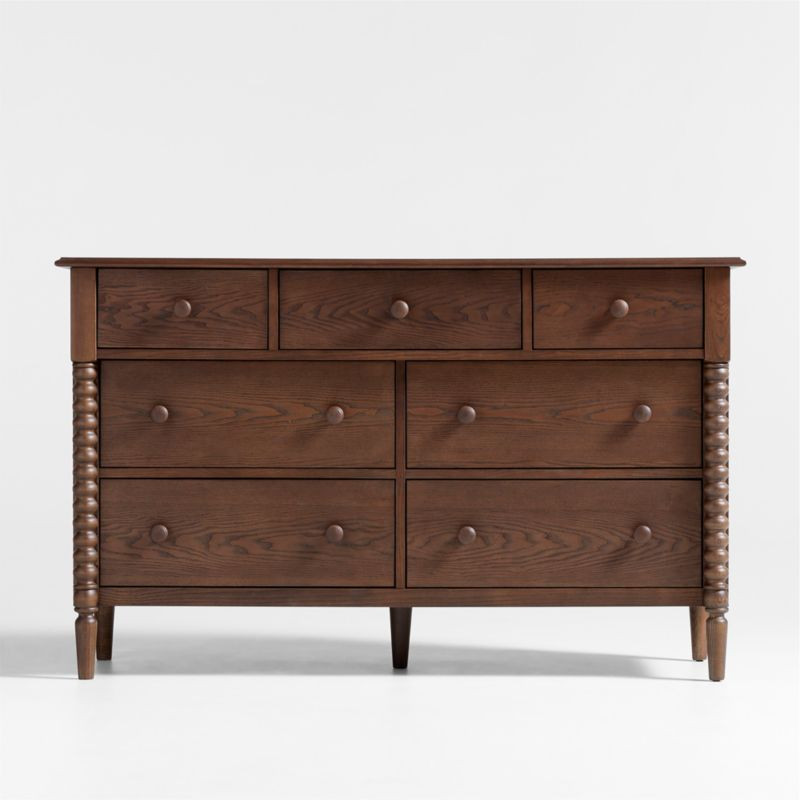 Jenny Lind Deep Brown Wood Wide 7-Drawer Kids Dresser + Reviews | Crate & Kids | Crate & Barrel