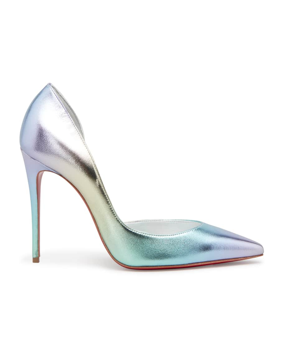 Christian Louboutin Iriza Iridescent Half-d'Orsay Red Sole Pumps | Neiman Marcus